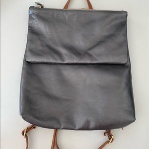 CLARE V double flap backpack (brand new- never used) color: graphite. $450